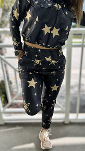 Stars Set -jacket and jogger effect leather