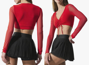 Long sleeve Mesh crop top power