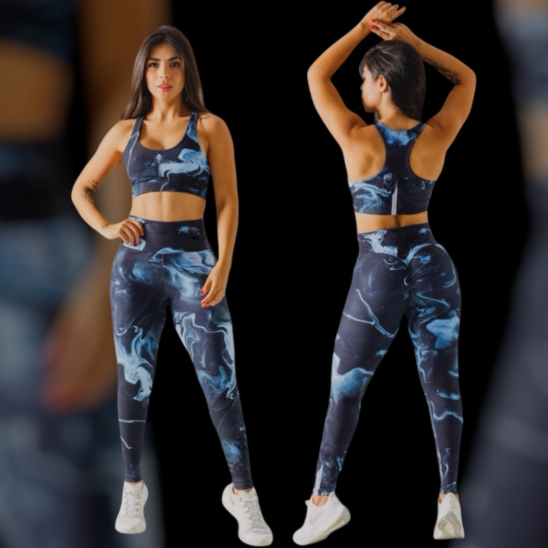 Sport Set blue dyed print