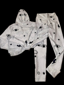 Sport Set eyes turkish White - legging and Mesh