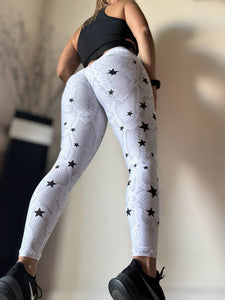 Legging white snake with stars supplex