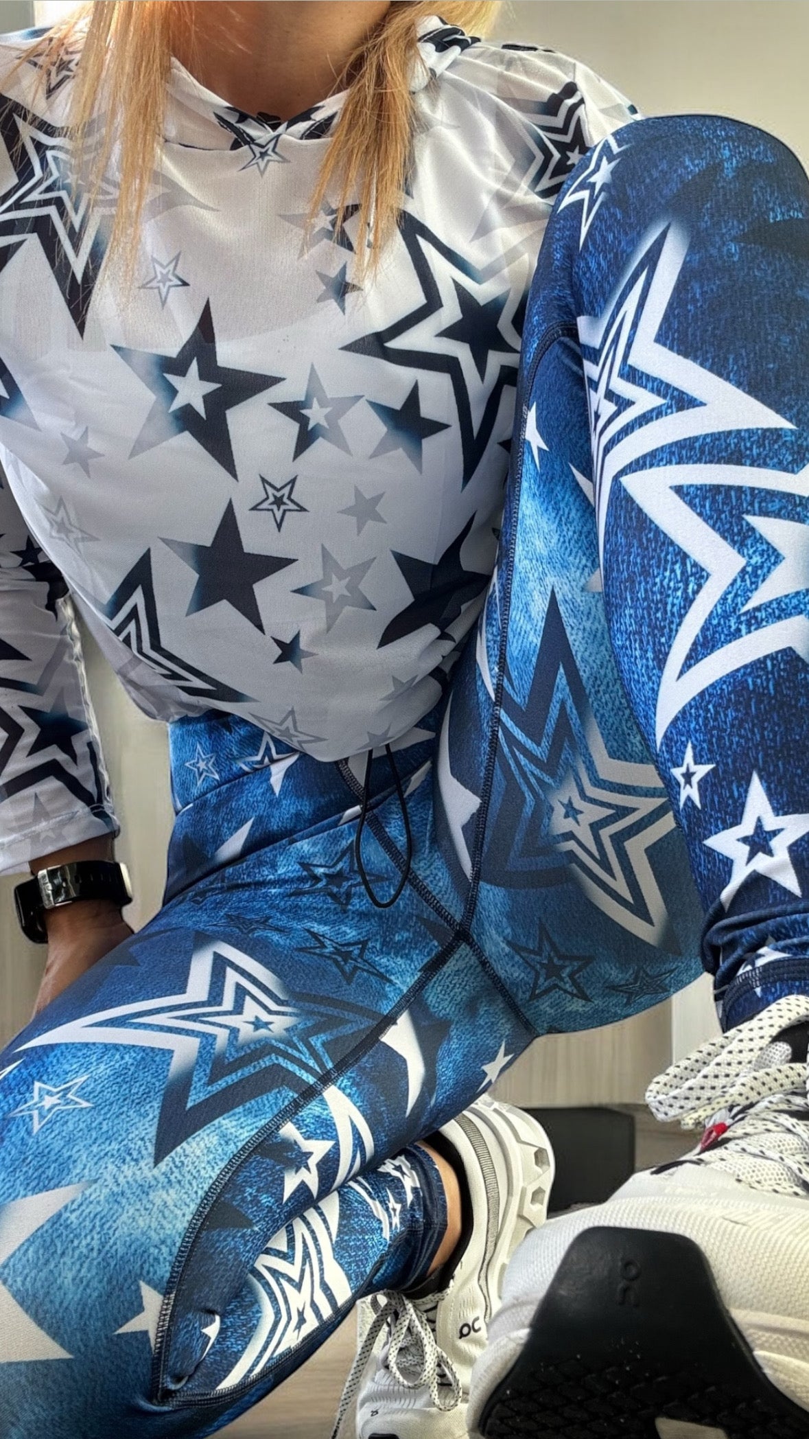 Sports Set blue Navy and white with stars - 2 pieces