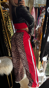 Pant fashion Leopard with red