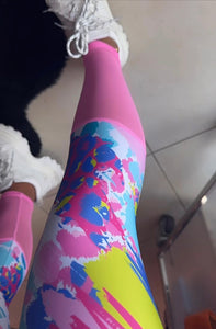 Legging Vita prints Supplex with rosé transparency