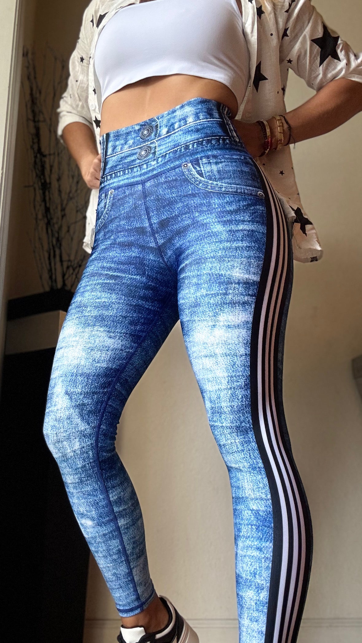 Legging Jeans with sport stripes
