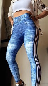 Legging Jeans with sport stripes