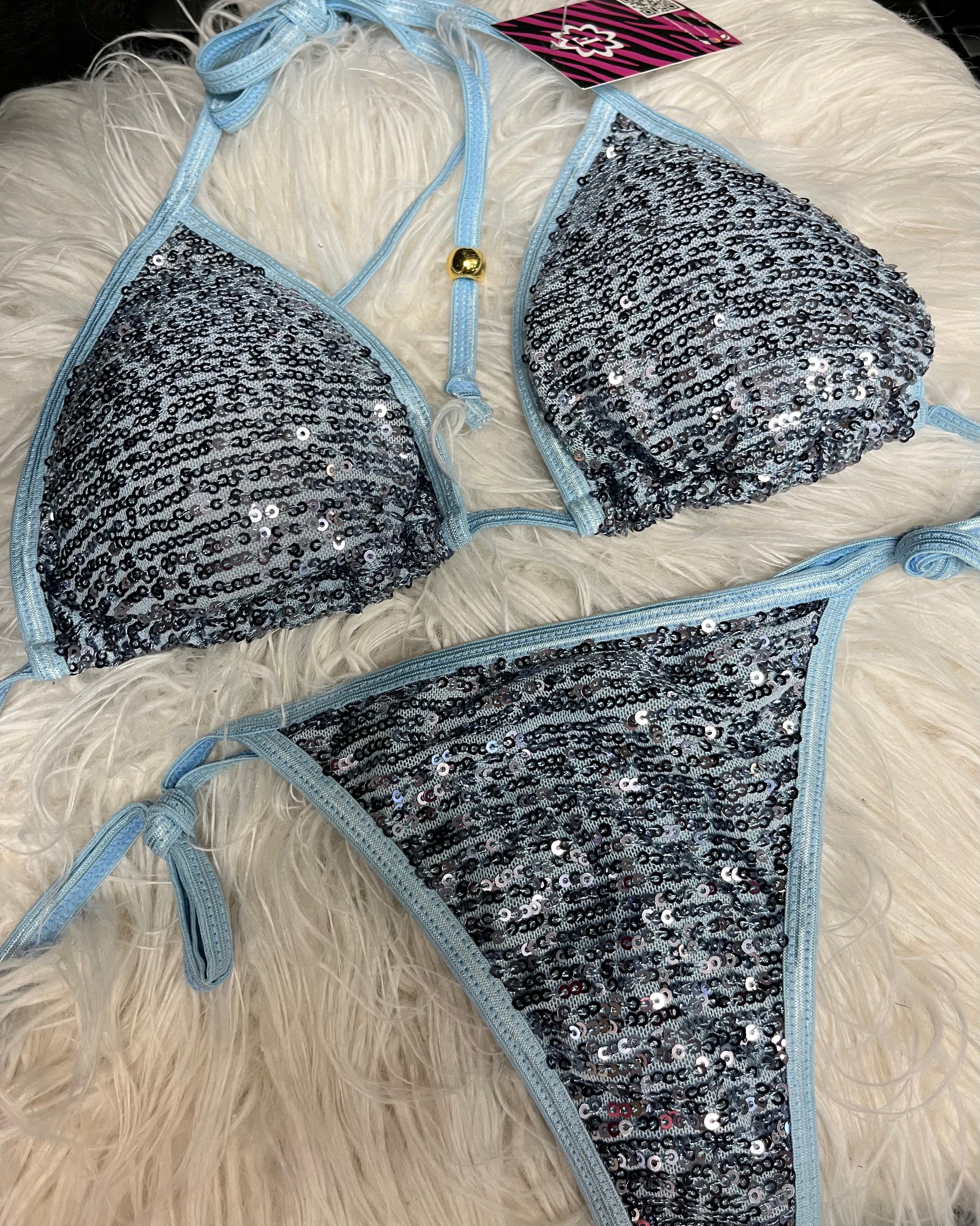 Swimwear sequins -2 pieces (thong and triangle)