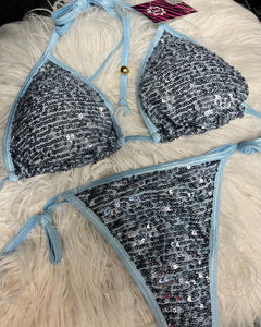 Swimwear sequins -2 pieces (thong and triangle)