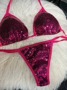 Swimwear sequins -2 pieces (thong and triangle)