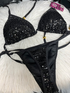 Swimwear sequins -2 pieces (thong and triangle)