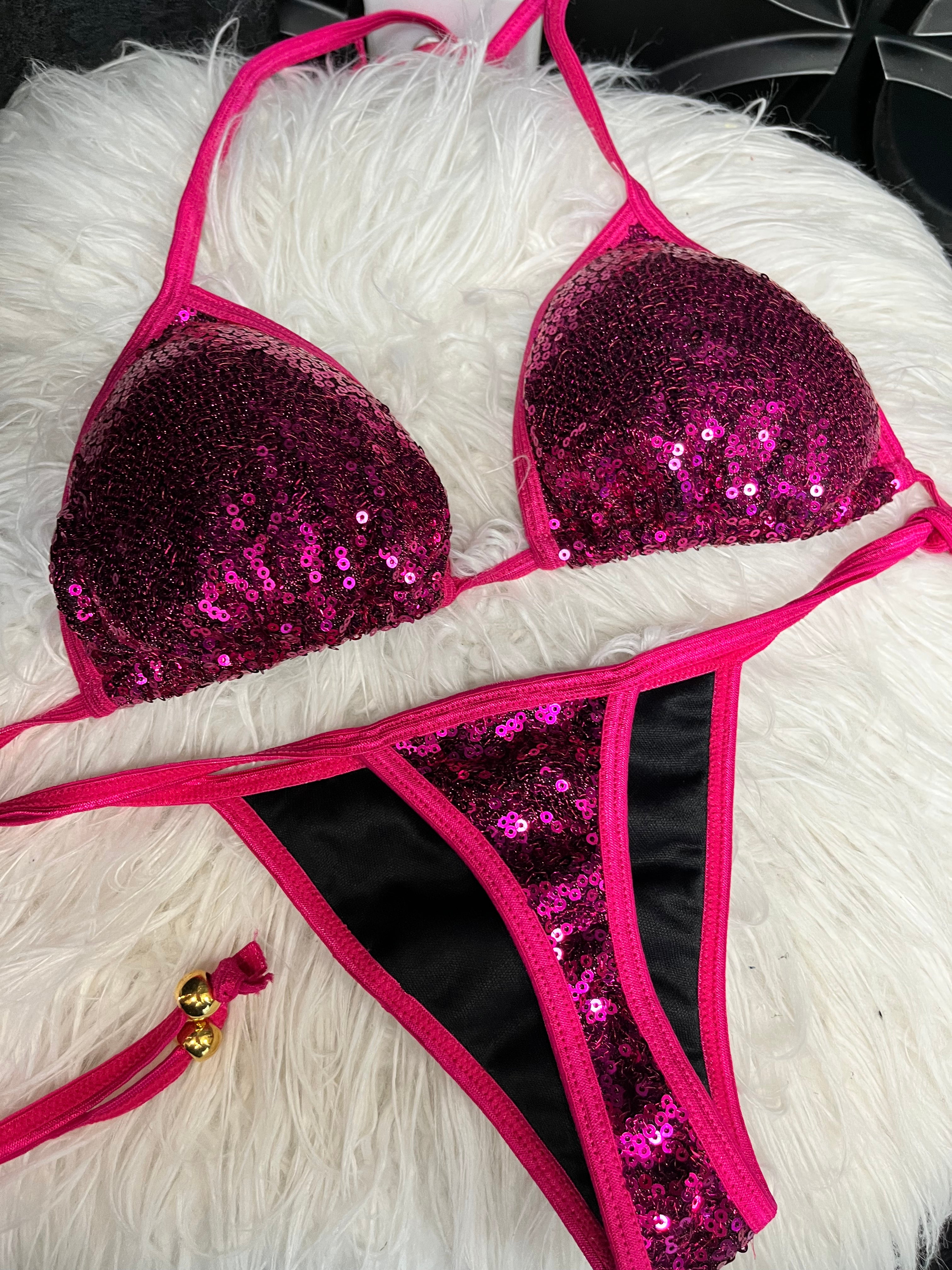 Swimwear sequins -2 pieces (thong and triangle)