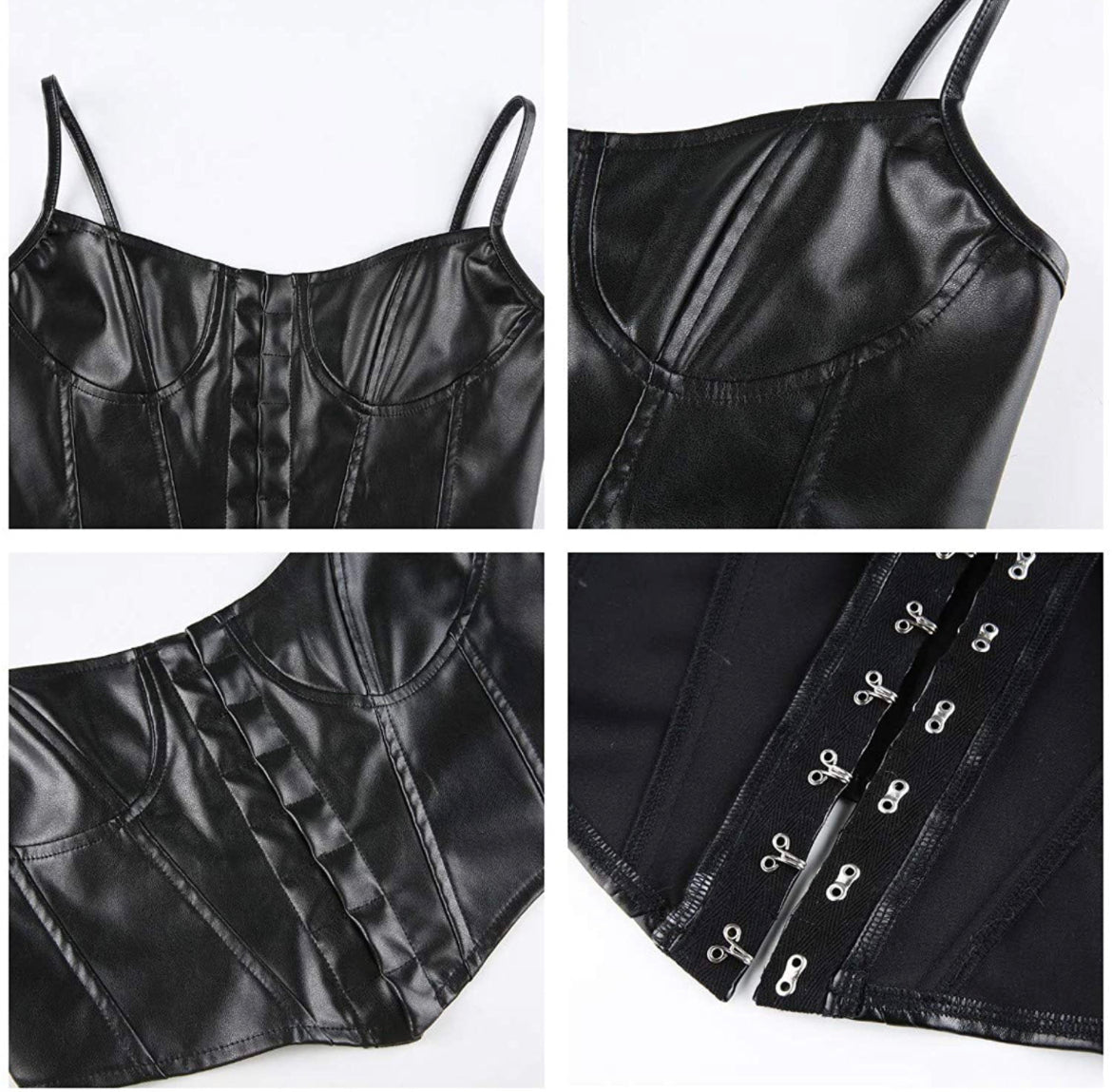 Corset black faux leather