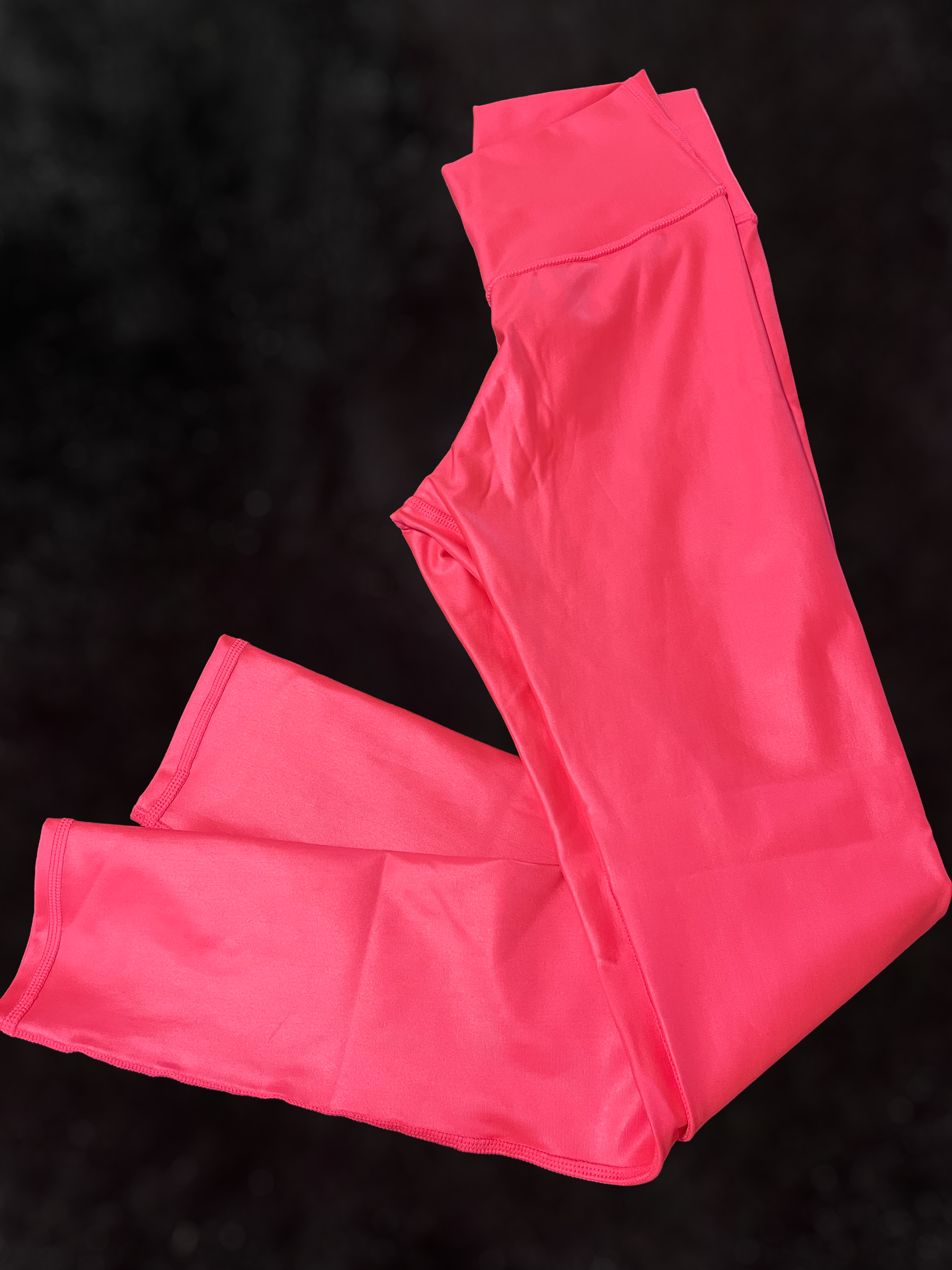 Pink neón legging effect leather basic
