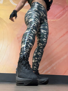 Military basic legging effect leather