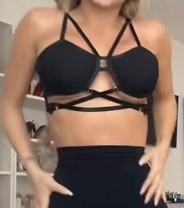 Strappy black crop top