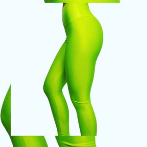 Neón Fluorescent Green legging effect leather basic
