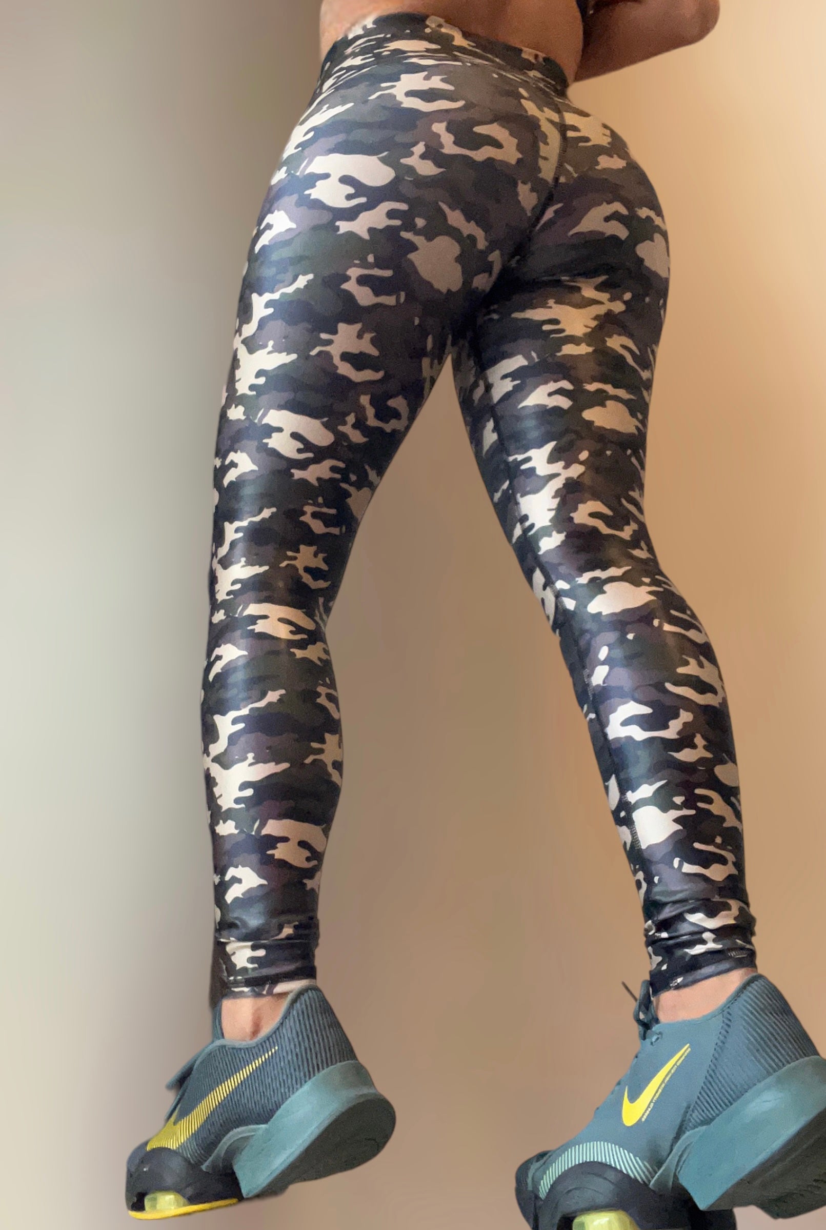 Military basic legging effect leather